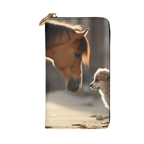Women's Wallet Clutch Large Capacity Long Wallet Cute Dog and Horse Leather Ladies Card Phone Holder Travel Purse2