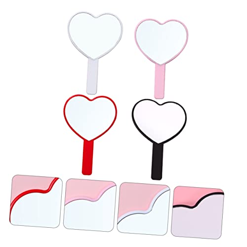 Espejo para maquillaje portátil con forma de corazón miniatura 2