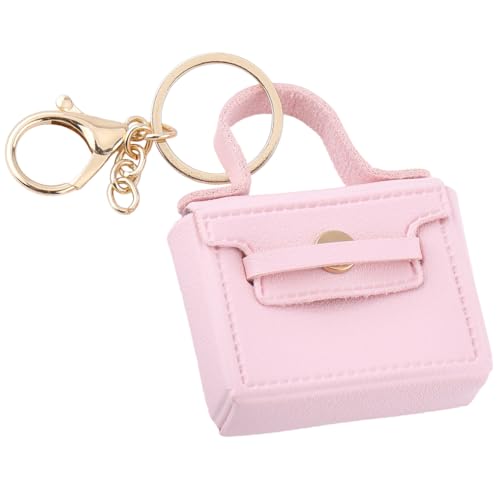 CALFOVERA Mini Porte Clés en Cuir PU pour Sac à Dos pour Femme Porte Clés en Cuir Rose Porte Clés pour Clés Sac pour Écouteurs Petite Pochette pour...