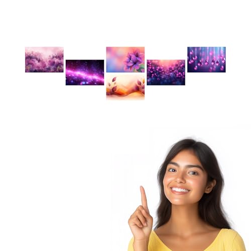 Image of SiddArtify Floral Galaxy Wall Art Prints Set - Abstract Flower Poster Decor for Living Room Bedroom - Set of 2-4x6 Inch - Board (Pack of 6) - Sticker (Pack of 6)