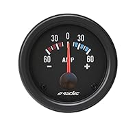 Simoni Racing AM/B Elektrische Amperometer Gauge, Retro Lighted, White Face