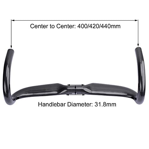 TOSEEK Carbon Fiber Road Bike Drop Bar Aero Bar Handlebars 31.8mm External Cable