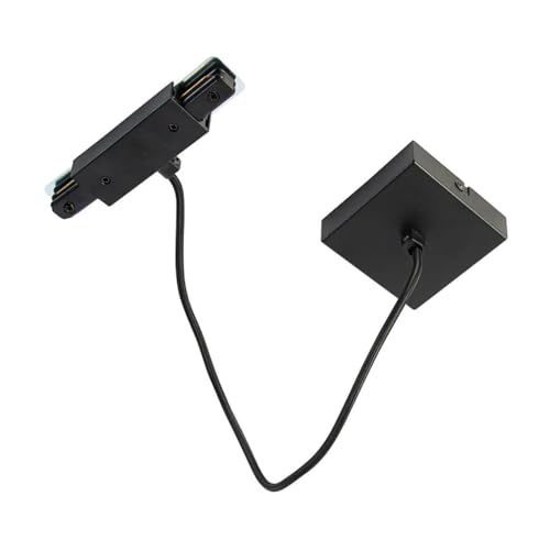 Qub Mittelstromversorgung – Quadratische Montageplatte – 1-Phasen-Schienensystem – Schwarz – Sichere Stromzufuhr für Schienensysteme