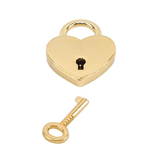 Image of EJY Retro Mini Love Heart Shape Padlock Suitcase Luggage Lock with Keys for Gym,Sports,Employee Locker,Outdoor,Imitation Gold