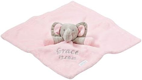 Personalised Newborn Comforter Baby Teddy - Embroidered Comforter with Baby Elephant Toy | Personalised Baby Gifts for Girls and Boys Newborn Baby Presents Blanket and Baby Toys 0-6 Months Blue