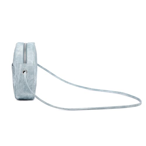 Image of Circle Crossbody Bag for Women NYLON Circle Purse with Zipper Adjustable Knot Shoulder Straps