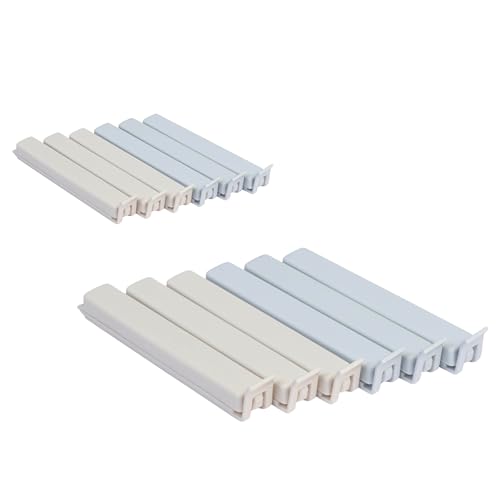 Image of Homestrap Sealing Clip Set of 12 | Plastic Food Snack Bag Sealer Clips | Keeps Food Fresh | Reusable Pouch Clips for Snacks, Plastic Bags, Bread | 2 Size (6 Small, 6 Large) | Pouch Sealer