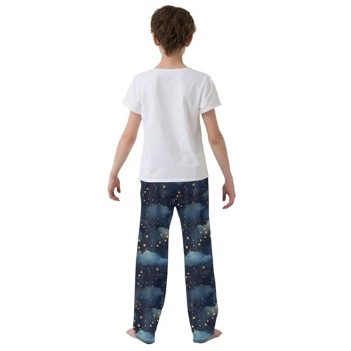 Nebula Star Long Pajama Pants Elastic Waist PJ Bottoms with Pockets S A1108874