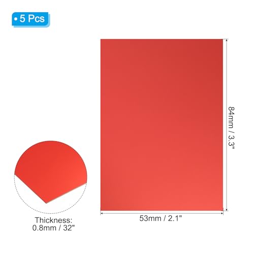 Image of PATIKIL 3.3x2.1x1 /32inch Anodized Aluminum Sheet, 5Pcs Metal Rectangle Aluminum Plate 0.8mm Thick Engraving Blanks for Laser Engraving DIY Decorative Crafting Home Decoration, Red