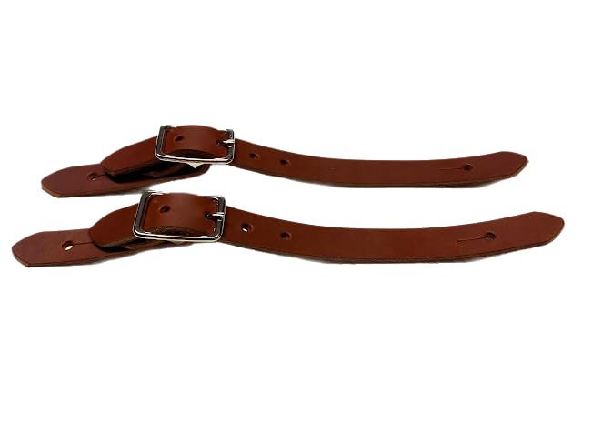 Rowdy Rowels Mutton Bustin Latigo Leather Spur Straps Sheep Riding