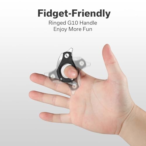 Image of CIVIVI Pyrus Mini Keychain Knife (1 Piece), Small EDC Pocket Folding Box Cutter with 14C28N Blade & Ringed G10 Handle, Christmas Stocking Stuffers Gift for Men Women C23038-2, Black