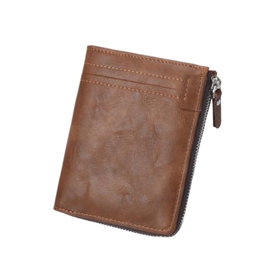 Men's Wallet Zipper Multi-slot Short Money Clip Vintage Money Clip Short Card Bag(white-Patch five-pointed star4)