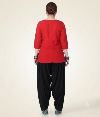 Image of Women's Loose fit Cotton semi Patiyala Salwar White