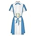 KAOEOSI Guatemala Flag Women's Short Sleeve Collared Shirt Dress Summer Button Down A Line Dresses S