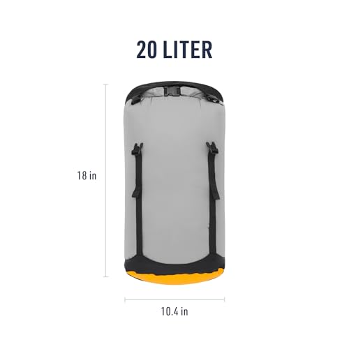 Image of Sea to Summit eVac Compression Dry Bag, Waterproof Compression Sack, 20 Liter, High Rise Grey