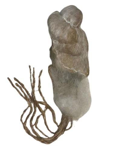 Image of Kaku Fancy Dresses White Jata Wig For Kids, Narad Muni Rishi Muni Mythological Characters Hair Wig, Sadhu Wig For Boys & Girls, Stage Drama Show Wig - White