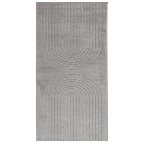 Tapis de salon gris 150x80cm Galati rectangulaire en polyester - 2