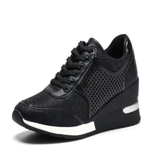 Agiyenna Baskets Pour Femme Baskets avec Talon compensé et Plateforme Chaussures décontractées Élastiques Respirantes Chaussures De Sport Chaussures De Marche...