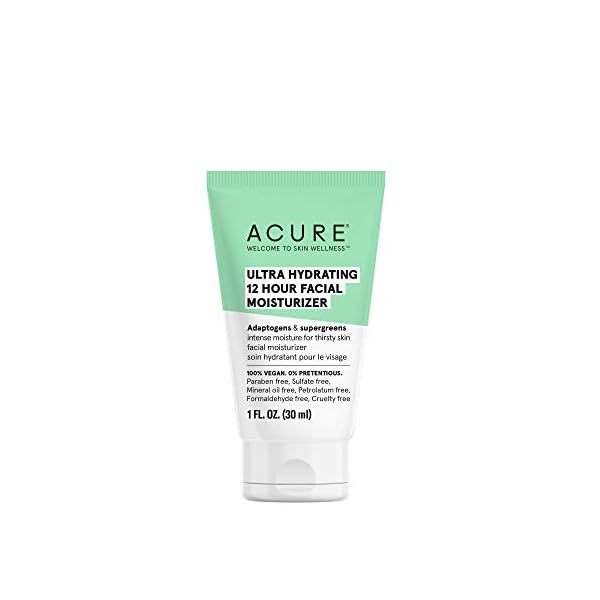 Acure-ACURE-Ultra-Hydrating-12-Hour-Moisturizer-100-Vegan-Intense-Moisture-for-Super-Thirsty-Skin-Adaptogens-Supergreens-1-FL-OZ Acure Ultra Hydrating 12 Hour Facial Moisturizer - Intense Morning Moisture for Dry Dull Skin - Infused Blend of Adaptogens Aswagandha & 7 Supergreens - All Natural Vegan Cream Formula - 1 Fl Oz