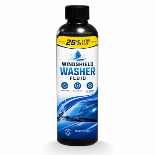 Image of Windshield Washer Fluid Car Cleaner Liquid, Wiper Fluid for Wind Shield, Windscreen Shampoo for Clear Visibility, Streak-Free Cleaning (Pack of 4)