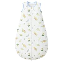 LULUMONKEY 1.5 Tog Baby Sleeping Bag 18-36 Months, Soft 100% Cotton Baby Wearable Blanket for Newborn Sleep Sack, Dinosaur