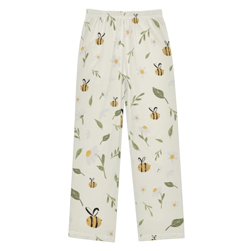 Bee Honey Boys Pants Boys Athletic Pants Long Pant for Boywith Pockets Wide-Leg Size 6-14Y