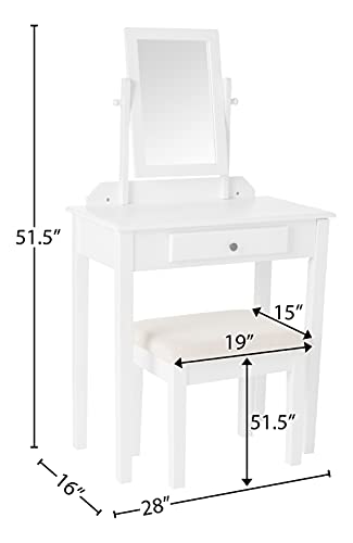 Frenchi Home Furnishing Vanity Set, One Mirror, White #TOP5