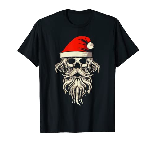 Hail Santa! Funny Hard Rock Santa Claus Skull Christmas T-Shirt