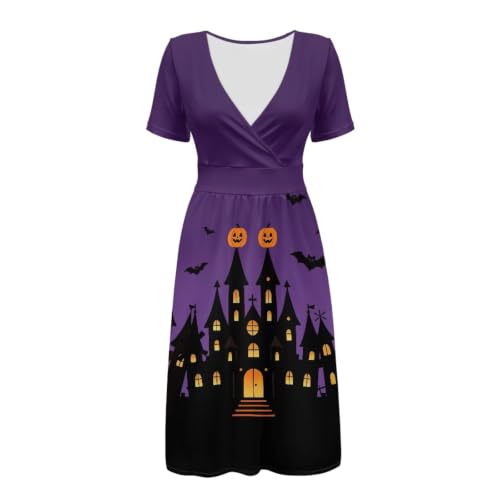 Image of Women's Summer Dresses Short Sleeve Formal Dresses with Pockets