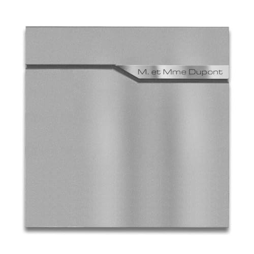 Metzler Boîte aux Lettres Aluminium Gris Plaque de nom remplaçable | Ebenhard