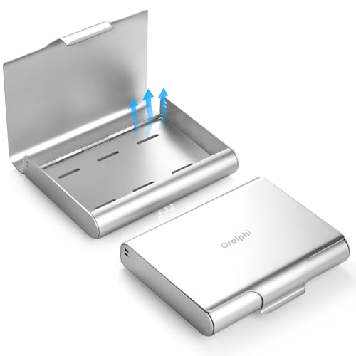 Oralphi Capa retentora de alumínio para alinhadores Invisalign, estojo de proteção bucal parcial suporte de recipiente de retentor de dentadura com orifícios de ventilação, estojo alinhador