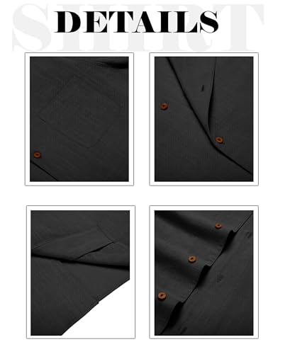 Image of Zombom Men's Cotton Blend Shirt with Full Sleeves Solid Pattern Cuban Collar Neck Line Regular Fit and Standard Length | Solid Shirt for Man Cotton | Shirts for Mans