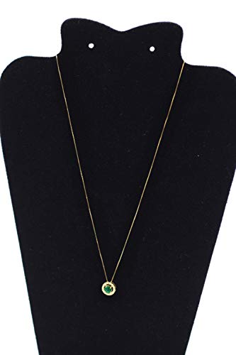 Corrente com Pingente Ouro Amarelo Cravejado com 13 Diamantes Esmeralda