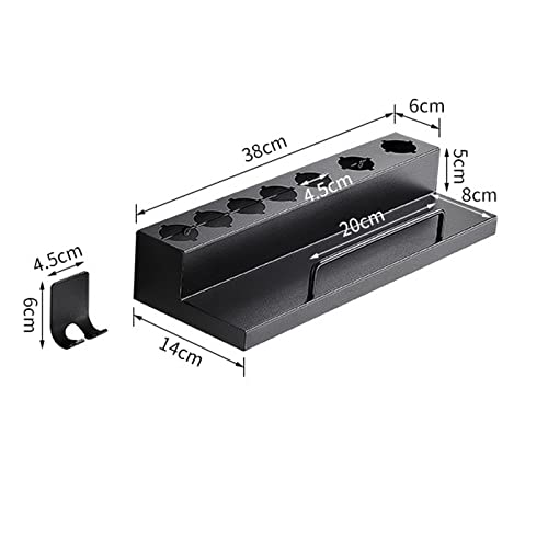 Wall Mount Curling Holder Organiser Stand Storage Rack for Dyson Airwrap, Stainless Steel without Punching Storage Holder