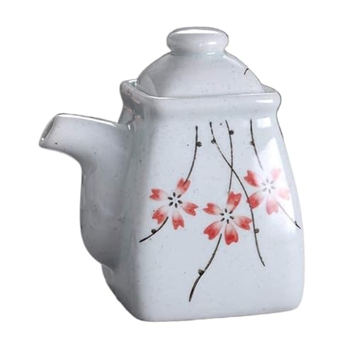 NTIYOU Dosificador de Aceite y Vinagre Dispensador de Aceite y vinagre, Botella de Aceite de cerámica BOT, Salsa de Soja pequeña de cerámica de 250ML for Cocina, Restaurante, Sushi Condimento