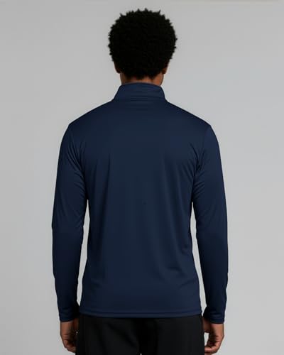 Image of Real Essentials 3 Pack: Men's Dry-Fit Active Quarter Zip Long Sleeve Athletic Performance Pullover (Available in Big & Tall)