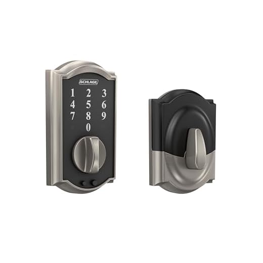Schlage BE375 CAM 619 Touch Camelot Deadbolt, fechadura eletrônica de entrada sem chave, níquel acetinado