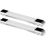 SPACEKEEPER 洗濯機 台 ブラケット 簡易式 冷蔵庫置き台 キャスター付き 移動できる 洗濯機パン 長さ調整可能 高耐久 減音防振 静音 家具置き台 ホワイト