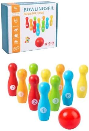 Filly Bowling Game -Children’s Wooden Color Bowling Puzzle Toys Mini Bowling Children’s Parent-Child interactive