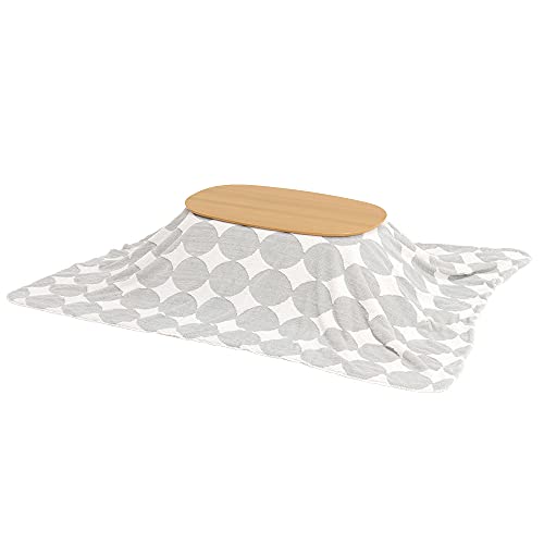 クオリアル 折りたたみこたつ2点セットナチュラル×グレー