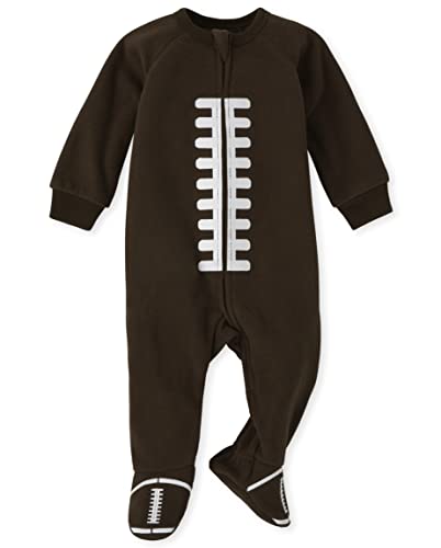Image of The Children's Place Baby and Toddler Football Footie Pajama, Fleece