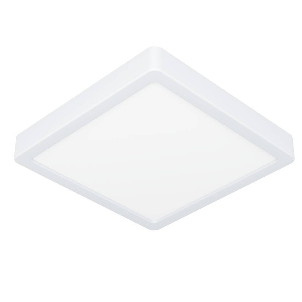 Eglo LED Ceiling Light Fitting Fueva 6, Square Ceiling lamp, Bathroom Lighting, Flush luminaire Made of Plastic in White, Warm White-Cold White, IP44, 22 x 22 cm