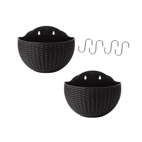KIKAPA 2 macetas de flores contenedor para plantas de jardín, maceta de flores para exteriores, maceta colgante de pared para balcón