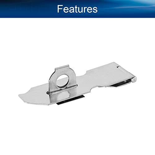 Image of Stainless Steel Padlock Hasp 5.04 inch Length Hasp Staple Padlock Latch with Screws for Furniture Window Cabinet Drawer Closet Silver Tone 16pcs
