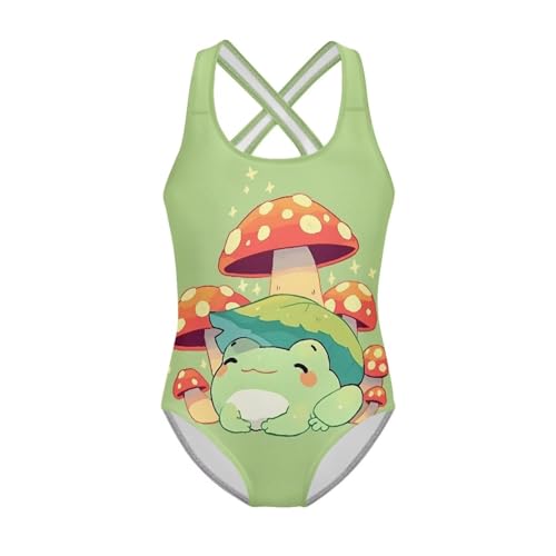 Image of One Piece Swimsuit for Girls Kids Quick Dry Bathing Suit with Crossback Strap Summer Beach Swimwear Size 5T-14