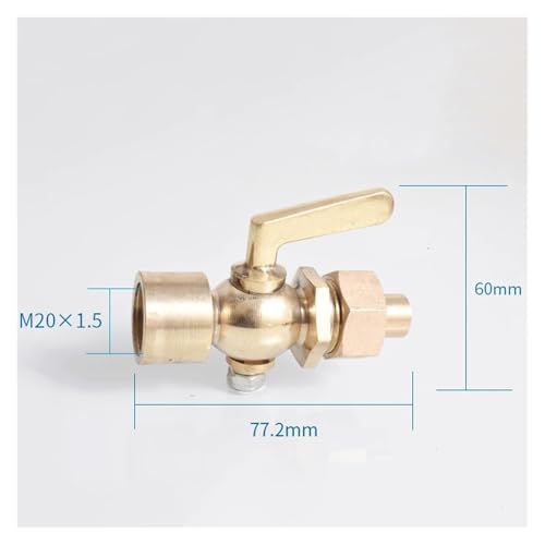Robinet droit de sécurité M20 laiton fixe pour stopper fuites de carburant - 3