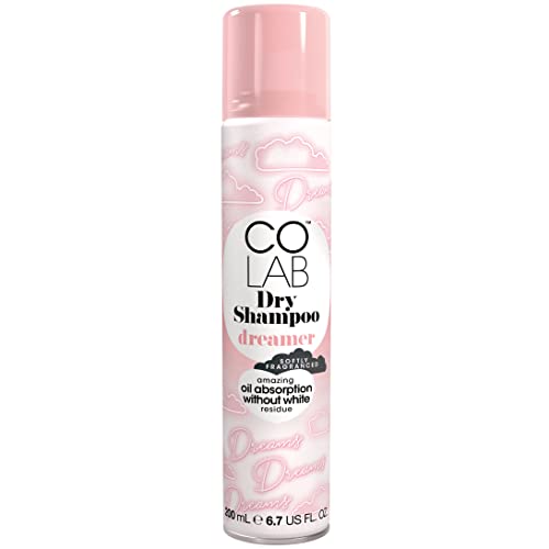 Colab - Champú en Seco Dreamer de 200 ml - Aumenta el Tiempo Entre Lavados - Aporta Más Volumen - Absorbe la Grasa del Cuero Cabelludo - Aroma a Algodón y Almizcle