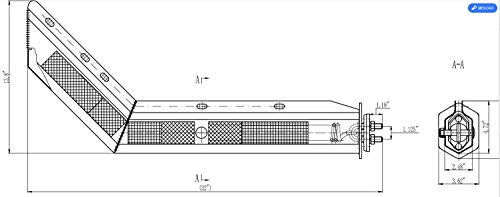 TBOZZ Abgewinkelter Schmutzfänger-Aufhänger mit auffälligem Klebeband, 3,8 cm im Befestigungsbolzenabstand, 76,2 cm Länge