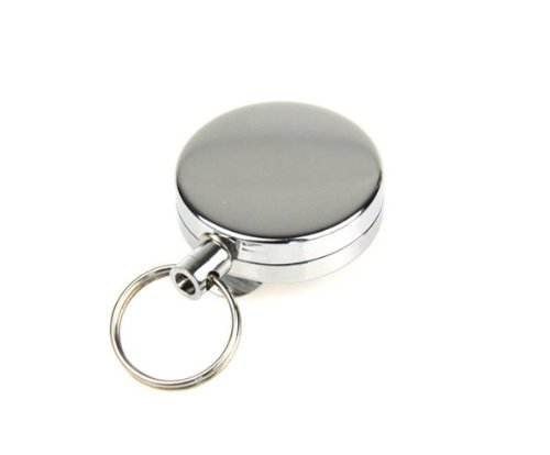 HOTER Retractable Heavy Duty Metal ID Card Reel & Name Badge Holder Reel, Belt Clip, Chrome