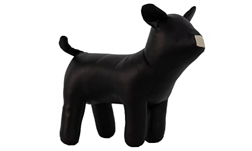 Hunde-Schaufensterpuppen, aus PU-Leder, stehend, flexibel, dehnbar, für Hundebekleidung, Haustierkleidung, Hundegeschäft, Bulldoggen-Stil, Schwarz